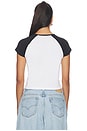 view 3 of 4 T-SHIRT BABY RAGLAN in White & Black