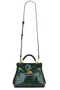 view 1 of 5 Lucia Classic Top Handle Bag in Green Croc