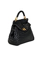 view 4 of 5 Lucia Classic Top Handle Woven Bag in Black