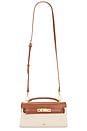 view 1 of 5 Noor Top Handle Bag in Brown Canvas