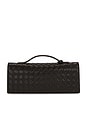 view 3 of 5 Celeste Woven Textured Envelope Top Handle Bag in Dark Brown