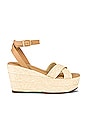 view 1 of 5 Palopo Cross Over Raffia Wedge in Natural