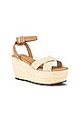 view 2 of 5 Palopo Cross Over Raffia Wedge in Natural