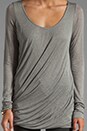 view 3 of 3 Sheer Jersey Willa Long Sleeve in Heather Grey