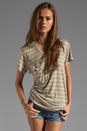 view 1 of 4 Sheer Jersey Classic Pocket Tee en Taupe/White Stripe in Taupe & White Stripe