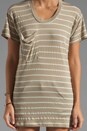 view 3 of 4 Sheer Jersey Classic Pocket Tee en Taupe/White Stripe in Taupe & White Stripe