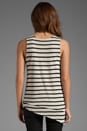 view 2 of 4 Sheer Jersey Raven Tank en Oatmeal/Black Stripe in Oatmeal & Black Stripe