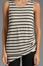 view 3 of 4 Sheer Jersey Raven Tank en Oatmeal/Black Stripe in Oatmeal & Black Stripe