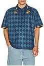 view 4 of 5 Authentic Nekoda Soccer Polo in Dark Blue & Rich Yellow Gold