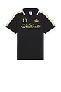 view 1 of 5 222 Banda Notilox Soccer Polo in Black & Rich Yellow Gold & White