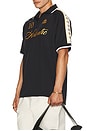 view 4 of 5 222 Banda Notilox Soccer Polo in Black & Rich Yellow Gold & White