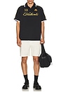 view 5 of 5 222 Banda Notilox Soccer Polo in Black & Rich Yellow Gold & White