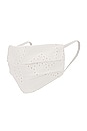view 1 of 3 Kelly Eyelet Face Mask in White