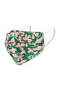 view 1 of 4 Amanda Face Mask in Green Floating Leaf