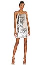 view 1 of 4 Martina Beaded Mini Dress in Nude & Silver