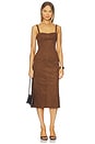 view 1 of 3 Olivia Suede Midi Dress in Chocolate Brown