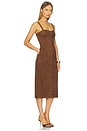 view 2 of 3 Olivia Suede Midi Dress in Chocolate Brown