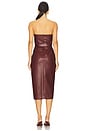 view 3 of 3 Samantha Strapless Faux Leather Midi Dress in Malbec