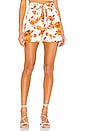 view 1 of 4 Alina Print Linen Shorts in Apricot Dahlia