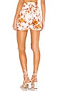 view 3 of 4 Alina Print Linen Shorts in Apricot Dahlia