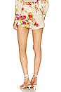 view 3 of 4 Reagan Print Shorts in White Tuscan Flowers