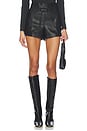 view 1 of 6 Mona Faux Leather Mini Shorts in Black