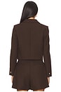 view 3 of 4 Marie Cropped Blazer in Chocolate Brown