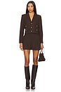 view 4 of 4 Marie Cropped Blazer in Chocolate Brown