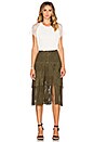 view 4 of 4 Celeste Suede Skirt in Olive