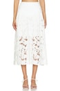 view 1 of 4 Artemisa Midi Lace Skirt in White