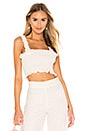 view 1 of 5 Eyelet Crop Top in White Eyelet