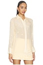 view 2 of 5 Ayla Embroidered Shirt in Pastel Yellow