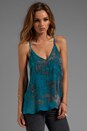 view 1 of 5 Silk Teal Granite Print Taylor Cami in Teal Granite