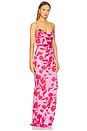 view 2 of 3 Beth Gown in Spicy Pink Floral