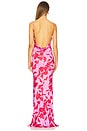 view 3 of 3 Beth Gown in Spicy Pink Floral