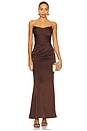 view 1 of 3 Taylor Gown in Chocolate Brown