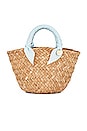 view 1 of 4 Mini Rosie Straw Bag in Baby Blue