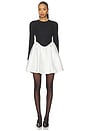 view 2 of 3 Clarissa Colorblock Mini Dress in Black & White
