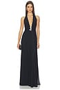 view 1 of 3 VESTIDO PLUNGE NECKLINE MESH HALTER in Navy