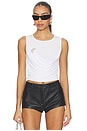 view 1 of 4 Cowl Neck Draped Tank With Brooch in White