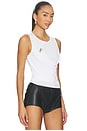 view 2 of 4 Cowl Neck Draped Tank With Brooch in White