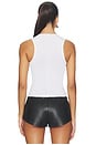 view 3 of 4 Cowl Neck Draped Tank With Brooch in White