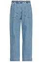 view 2 of 6 One Tuck Wide Fatigue Denim Jeans in Blue