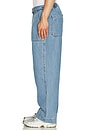 view 5 of 6 One Tuck Wide Fatigue Denim Jeans in Blue