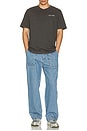view 6 of 6 One Tuck Wide Fatigue Denim Jeans in Blue