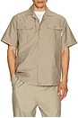 view 4 of 5 Open Collar Shirt in Khaki Beige