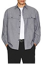 view 4 of 5 Stripe Pocket Work Shirt in Navy