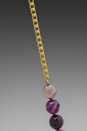 view 3 of 4 36' Gold Chain Agate Necklace in Multi Purple