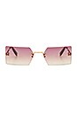 view 1 of 3 GAFAS DE SOL GRACE in Light Gold & Rose Gradient