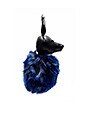 view 3 of 4 Bambi Faux Fur Dog Charm in Black & Cobalt